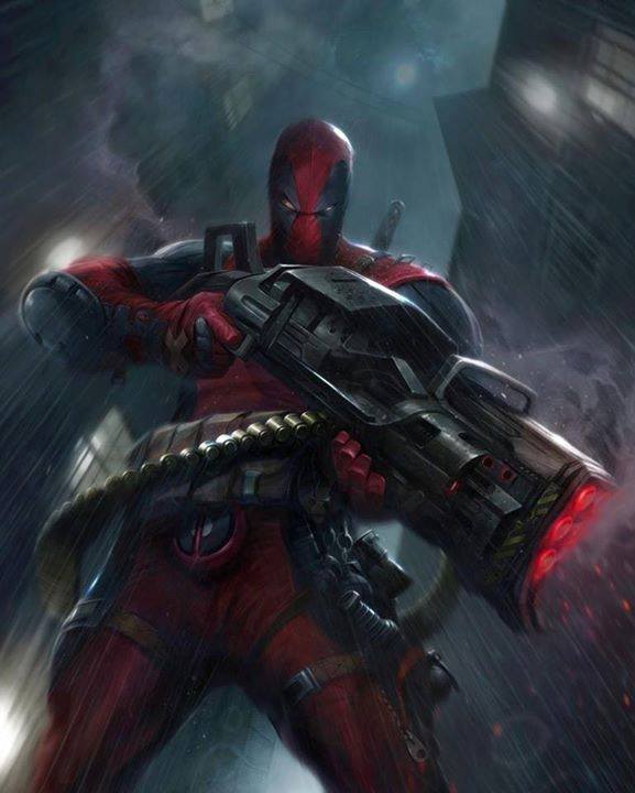 deadpool pointing riflre